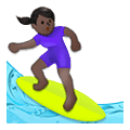 🏄🏿‍♀️ Emoji Mulher Surfista: Pele Escura na Samsung One UI 1.5.