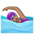 🏊🏽‍♀️ Emoji Mulher Nadando: Pele Morena na Samsung One UI 1.5.