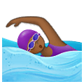 🏊🏾‍♀️ Emoji Mujer Nadando: Tono De Piel Oscuro Medio en Samsung One UI 1.5.