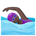 🏊🏿‍♀️ Emoji Mujer Nadando: Tono De Piel Oscuro en Samsung One UI 1.5.