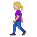 🚶🏼‍♀️ Emoji Mujer Caminando: Tono De Piel Claro Medio en Samsung One UI 1.5.