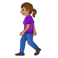 🚶🏽‍♀️ Emoji Mujer Caminando: Tono De Piel Medio en Samsung One UI 1.5.