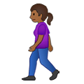 🚶🏾‍♀️ Emoji Mujer Caminando: Tono De Piel Oscuro Medio en Samsung One UI 1.5.