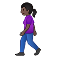 🚶🏿‍♀️ Emoji Mujer Caminando: Tono De Piel Oscuro en Samsung One UI 1.5.