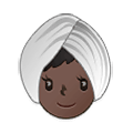 👳🏿‍♀️ Emoji Frau mit Turban: dunkle Hautfarbe Samsung One UI 1.5.
