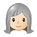 Émoji 👩🏻‍🦳 Femme : Peau Claire Et Cheveux Blancs sur Samsung One UI 1.5.