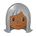 👩🏾‍🦳 Emoji Frau: mitteldunkle Hautfarbe, weißes Haar Samsung One UI 1.5.