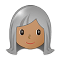 Émoji 👩🏽‍🦳 Femme : Peau Légèrement Mate Et Cheveux Blancs sur Samsung One UI 1.5.
