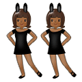👯🏾 Emoji Personas Con Orejas De Conejo: Tono De Piel Oscuro Medio en Samsung One UI 1.5.