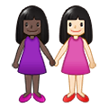 Émoji 👩🏿‍🤝‍👩🏻 Deux Femmes Se Tenant La Main : Peau Foncée Et Peau Claire sur Samsung One UI 1.5.