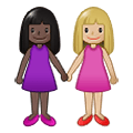 👩🏿‍🤝‍👩🏼 Emoji Mujeres De La Mano: Tono De Piel Oscuro Y Tono De Piel Claro Medio en Samsung One UI 1.5.