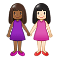 👩🏾‍🤝‍👩🏻 Emoji Duas Mulheres De Mãos Dadas: Pele Morena Escura E Pele Clara na Samsung One UI 1.5.