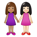Emoji 👩🏽‍🤝‍👩🏻 Due Donne Che Si Tengono Per Mano: Carnagione Olivastra E Carnagione Chiara su Samsung One UI 1.5.