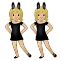 👯🏼‍♀️ Emoji Frauen mit Hasenohren, mittelhelle Hautfarbe Samsung One UI 1.5.