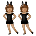 👯🏽‍♀️ Emoji Frauen mit Hasenohren, mittlere Hautfarbe Samsung One UI 1.5.