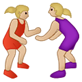 🤼🏼‍♀️ Emoji Mujeres Luchando, Tono De Piel Claro Medio en Samsung One UI 1.5.