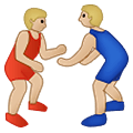 🤼🏼 Emoji Personas Luchando, Tono De Piel Claro Medio en Samsung One UI 1.5.
