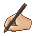 ✍🏼 Emoji Mano Escribiendo: Tono De Piel Claro Medio en Samsung One UI 1.5.