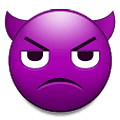 👿 Emoji Cara Enfadada Con Cuernos en Samsung One UI 2.5.