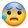 😰 Emoji besorgtes Gesicht mit Schweißtropfen Samsung One UI 2.5.