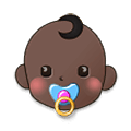 👶🏿 Emoji Bebé: Tono De Piel Oscuro en Samsung One UI 2.5.