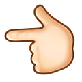 👈🏻 Emoji nach links weisender Zeigefinger: helle Hautfarbe Samsung One UI 2.5.