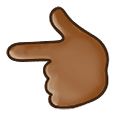 👈🏾 Emoji Dorso De Mano Con índice A La Izquierda: Tono De Piel Oscuro Medio en Samsung One UI 2.5.
