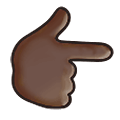 👉🏿 Emoji Dorso De Mano Con índice A La Derecha: Tono De Piel Oscuro en Samsung One UI 2.5.