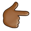 👉🏾 Emoji nach rechts weisender Zeigefinger: mitteldunkle Hautfarbe Samsung One UI 2.5.
