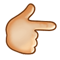👉🏼 Emoji Dorso Da Mão Com Dedo Indicador Apontando Para A Direita: Pele Morena Clara na Samsung One UI 2.5.