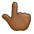 👆🏾 Emoji Dorso Da Mão Com Dedo Indicador Apontando Para Cima: Pele Morena Escura na Samsung One UI 2.5.
