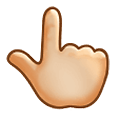 👆🏼 Emoji Dorso Da Mão Com Dedo Indicador Apontando Para Cima: Pele Morena Clara na Samsung One UI 2.5.