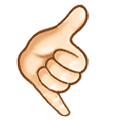 Emoji 🤙🏻 Mano Con Gesto Di Chiamata: Carnagione Chiara su Samsung One UI 2.5.