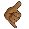 Emoji 🤙🏾 Mano Con Gesto Di Chiamata: Carnagione Abbastanza Scura su Samsung One UI 2.5.