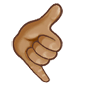 🤙🏽 Emoji Sinal «me Liga»: Pele Morena na Samsung One UI 2.5.