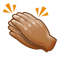 Emoji 👏🏽 Mani Che Applaudono: Carnagione Olivastra su Samsung One UI 2.5.
