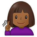 🧏🏾‍♀️ Emoji Mujer Sorda: Tono De Piel Oscuro Medio en Samsung One UI 2.5.