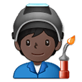 Emoji 🧑🏿‍🏭 Persona Che Lavora In Fabbrica: Carnagione Scura su Samsung One UI 2.5.