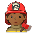 🧑🏾‍🚒 Emoji Feuerwehrmann/-frau: mitteldunkle Hautfarbe Samsung One UI 2.5.