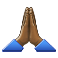 🙏🏾 Emoji Manos En Oración: Tono De Piel Oscuro Medio en Samsung One UI 2.5.