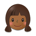 👧🏾 Emoji Mädchen: mitteldunkle Hautfarbe Samsung One UI 2.5.