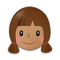 👧🏽 Emoji Mädchen: mittlere Hautfarbe Samsung One UI 2.5.