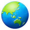 Émoji 🌏 Globe Tourné Sur L’Asie Et L’Australie sur Samsung One UI 2.5.