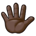 🖐🏿 Emoji Hand mit gespreizten Fingern: dunkle Hautfarbe Samsung One UI 2.5.