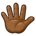 🖐🏾 Emoji Mão Aberta Com Os Dedos Separados: Pele Morena Escura na Samsung One UI 2.5.