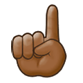 ☝🏾 Emoji nach oben weisender Zeigefinger von vorne: mitteldunkle Hautfarbe Samsung One UI 2.5.