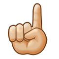 ☝🏼 Emoji Dedo índice Hacia Arriba: Tono De Piel Claro Medio en Samsung One UI 2.5.