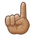 ☝🏽 Emoji Indicador Apontando Para Cima: Pele Morena na Samsung One UI 2.5.