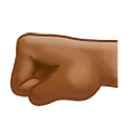 🤛🏾 Emoji Faust nach links: mitteldunkle Hautfarbe Samsung One UI 2.5.