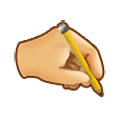 🖎 Emoji Mão esquerda escrevendo na Samsung One UI 2.5.
